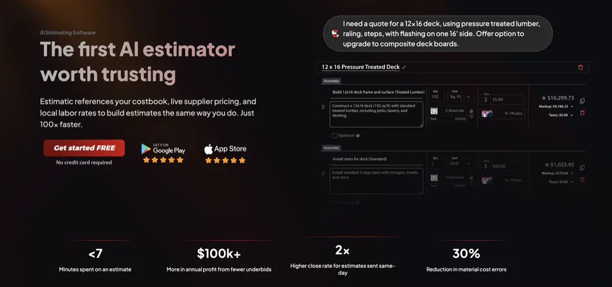 Estimatic AI screenshot