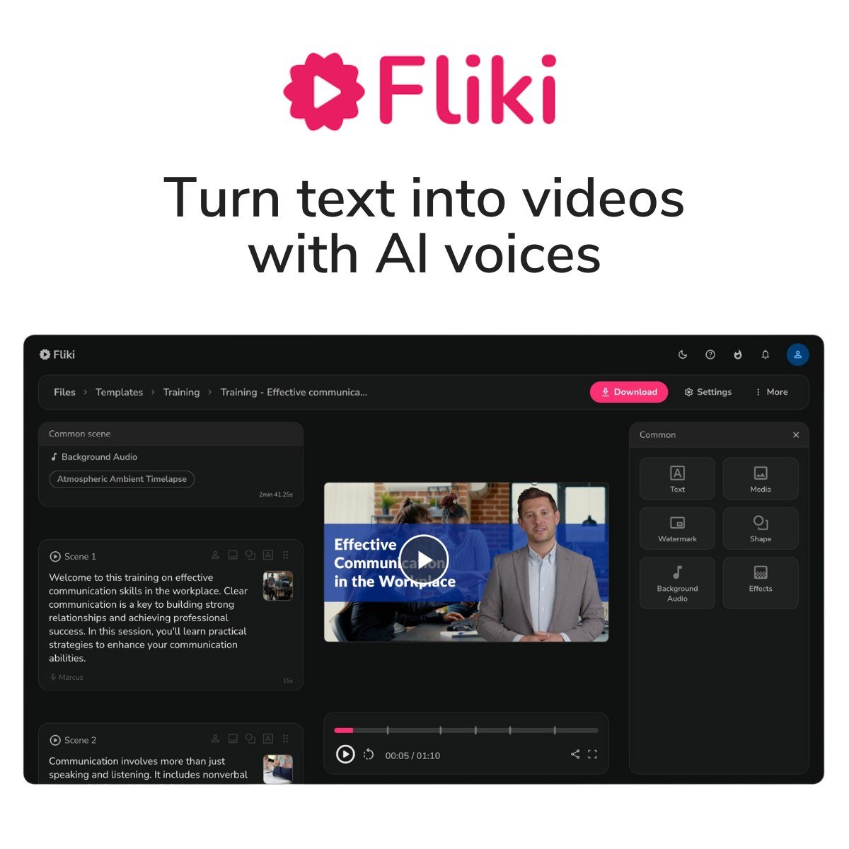 Fliki AI screenshot