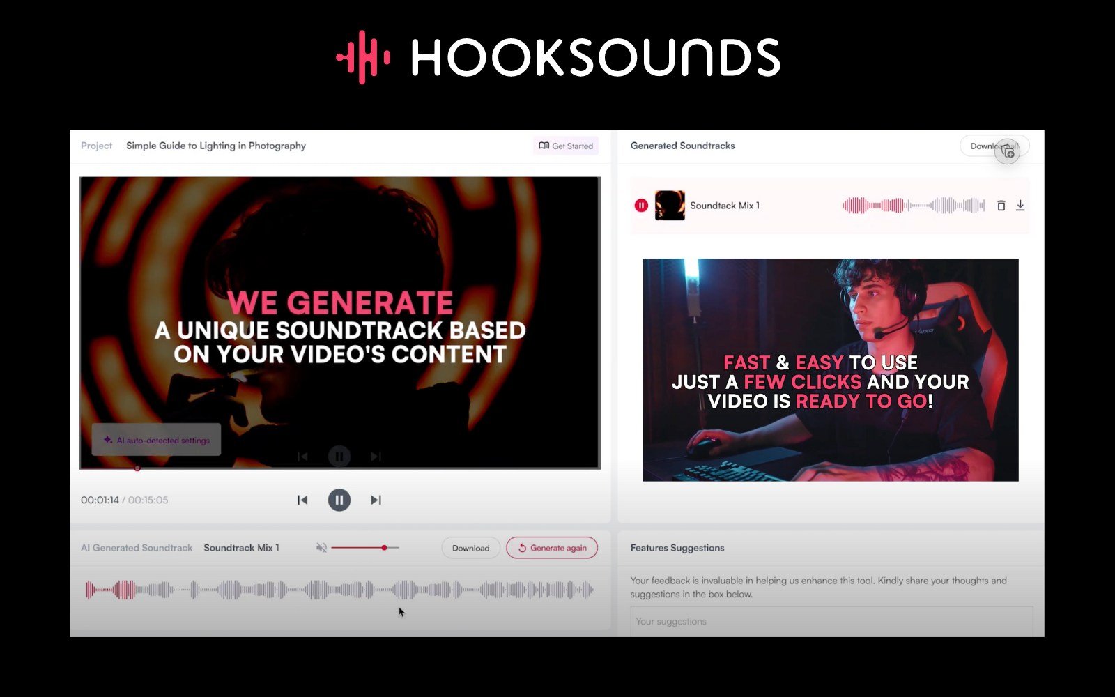 HookSounds AI Studio screenshot