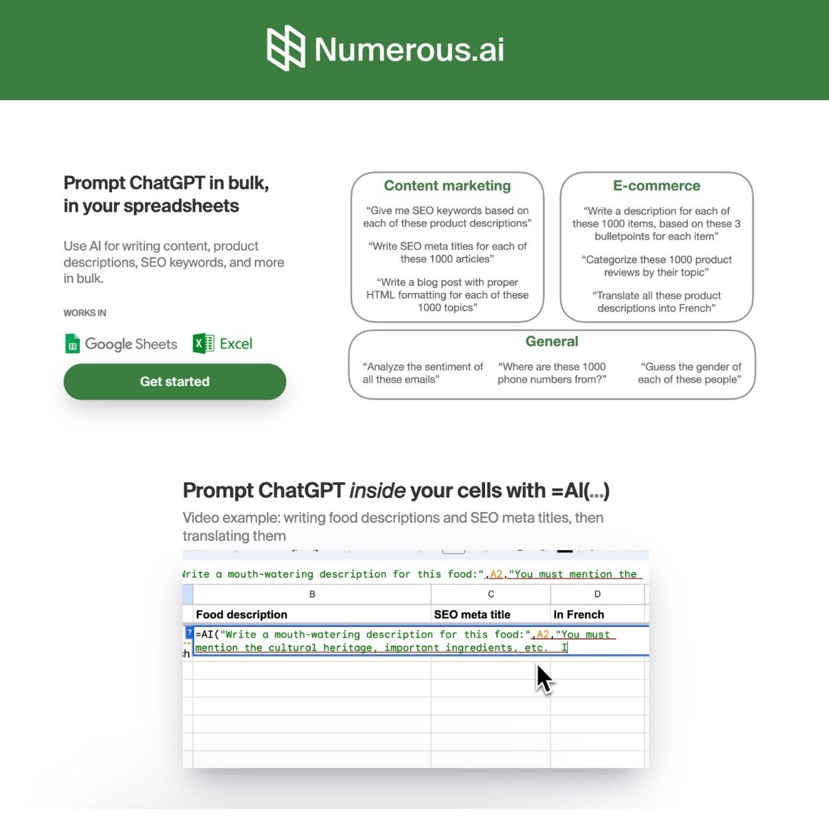 Numerous AI screenshot
