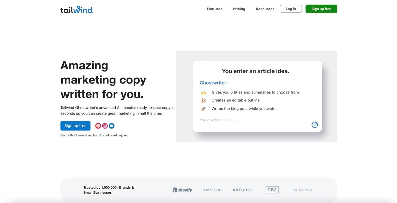 Tailwind Ghostwriter screenshot