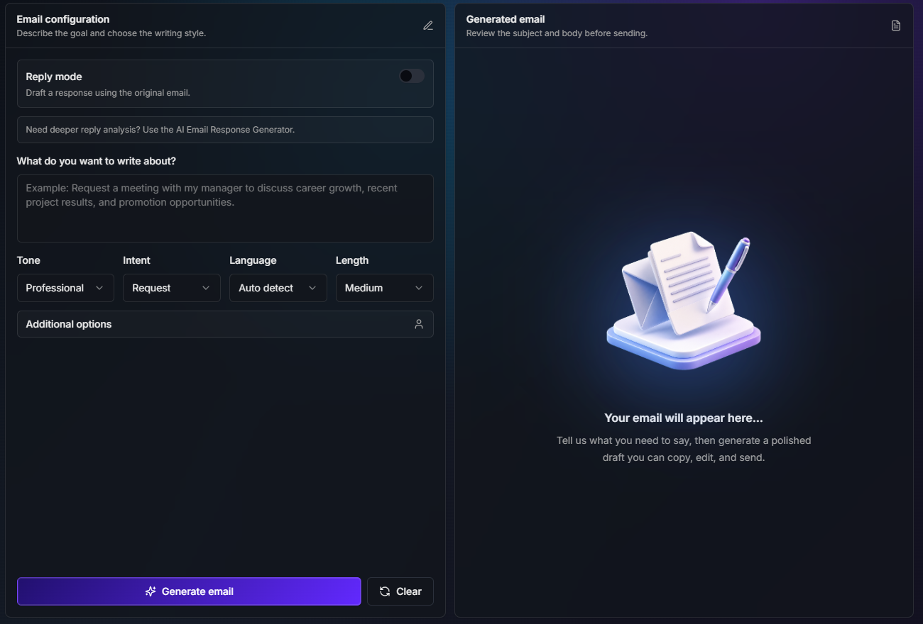 AI Email Generator screenshot