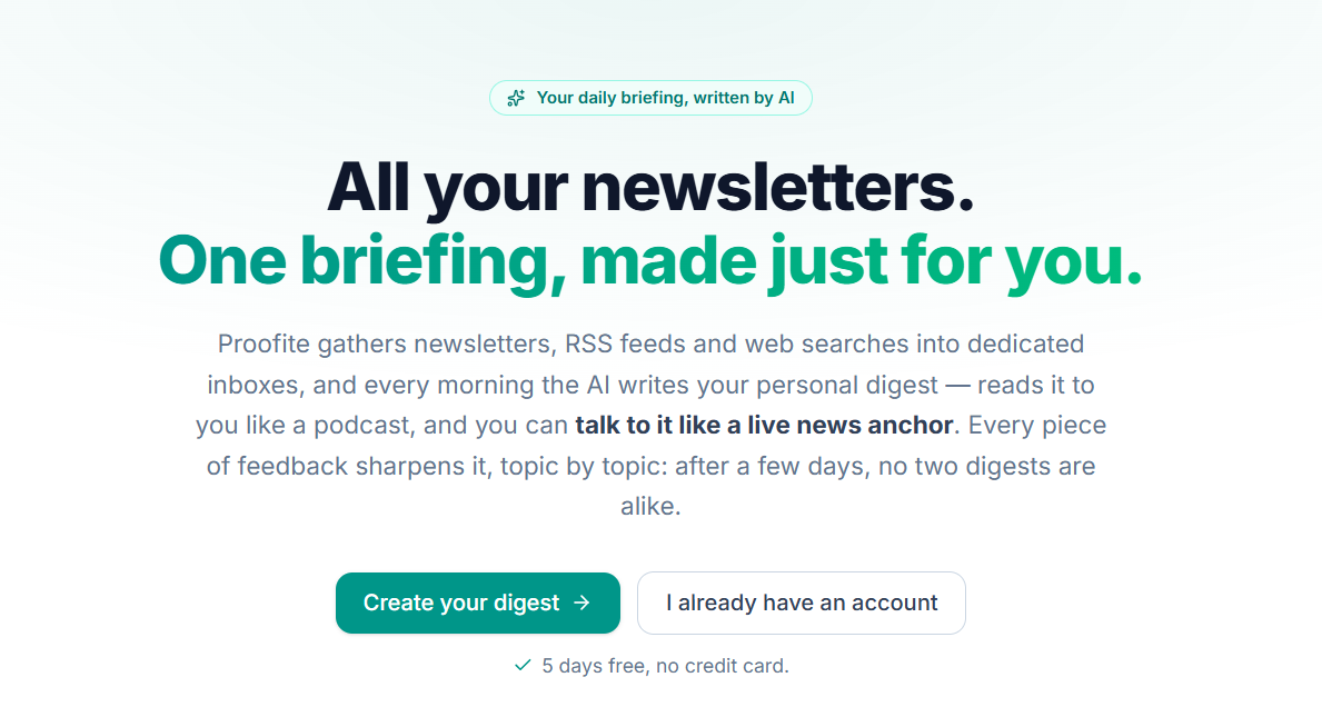Proofite screenshot